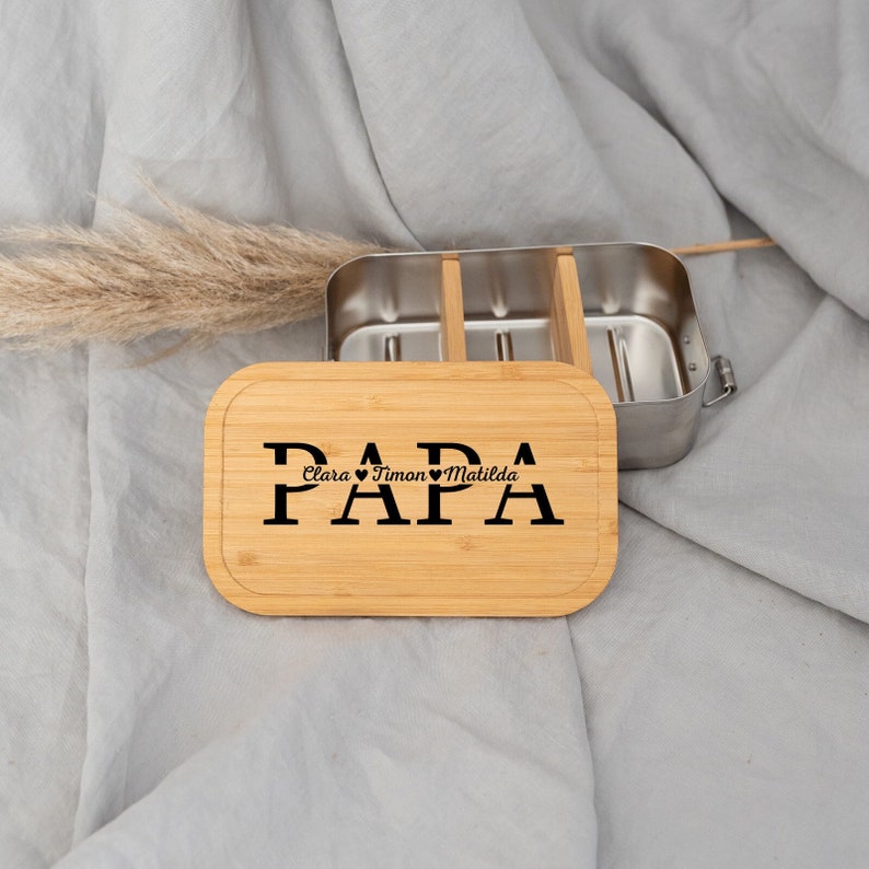 Papa boîte à lunch, maman boîte à lunch. Lunch box personnalisée, cadeau fête des pères, lunch box personnalisée, cadeau fête des mères PAPA + Namen