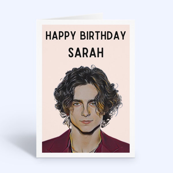 Timothée Chalamet Personalised Birthday Card | Timothée Chalamet Greeting Card | Timothée Chalamet Gift