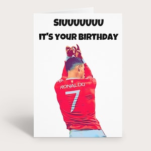 Cristiano Ronaldo Birthday Card | Siuuu | CR7 | Manchester United | Ronaldo Footballer Greeting Card