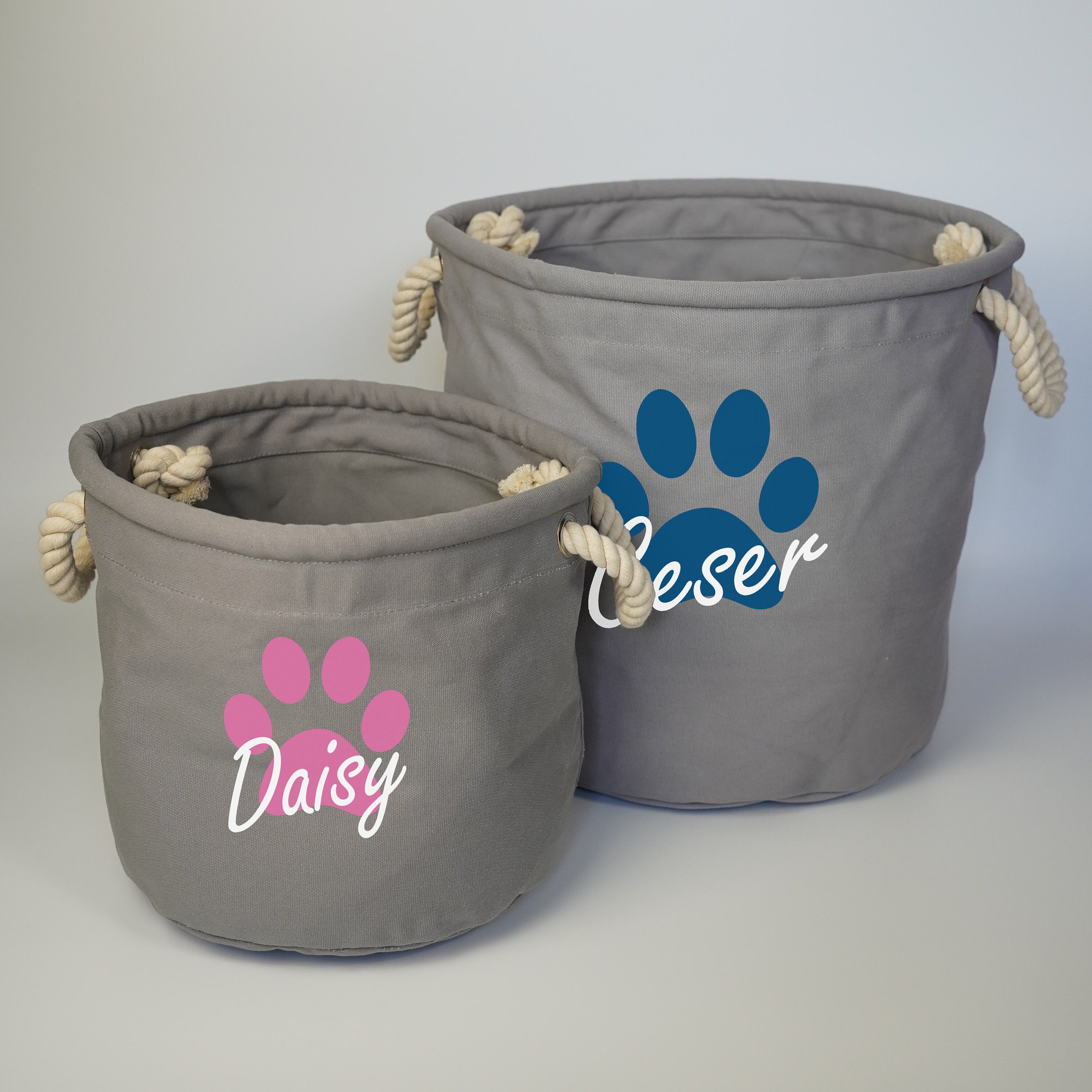 Personalised Dog Toys Storage Bag Paw Canvas Toy Bin Dog Toys Organizer
