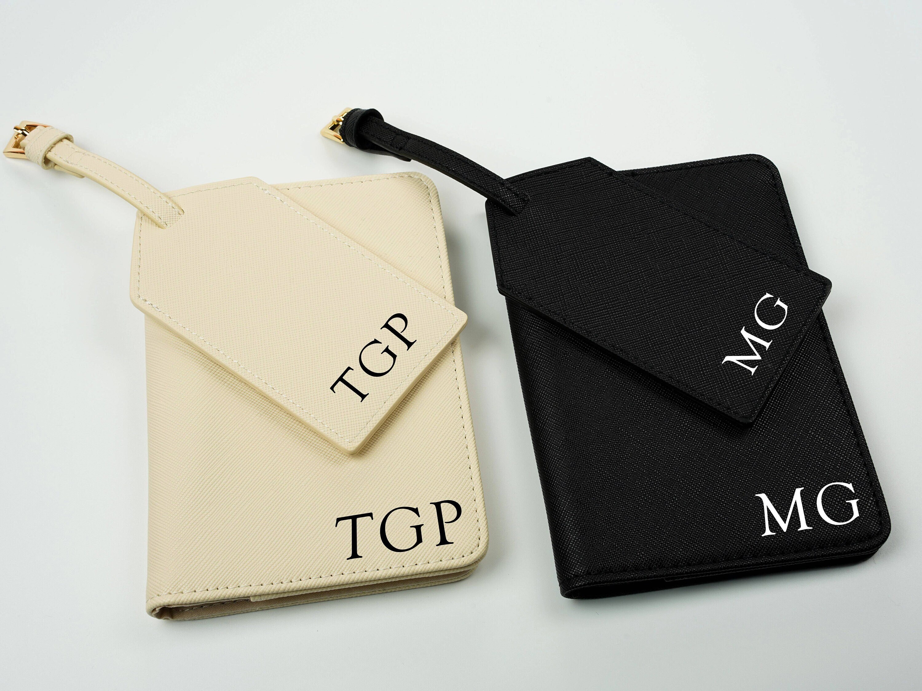 Personalised Initials Passport Holder Set Personalised Luggage Tag