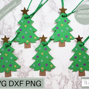 Weihnachtsbaum Geschenkanhänger SVG | Geschenkverpackung Accessoires | Layered Papier OrnamentSchablone | PNG | Dxf