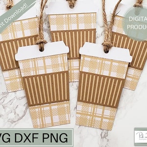 Kaffeetasse Geschenkanhänger SVG | Weihnachtsgeschenk Geschenkverpackung Accessoires | Layered Papier OrnamentSchablone | PNG | Dxf