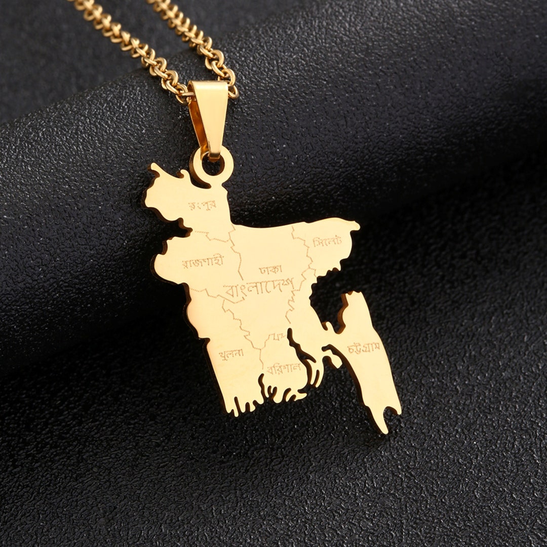 Bangladesh Map Pendant Necklace Bangladeshi Gift Ideas 18K Etsy