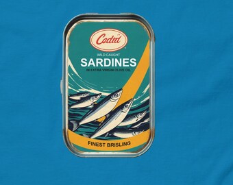 Sardines T-Shirt – Vintage Fish Can Graphic Tee for Seafood Lovers Unisex classic tee