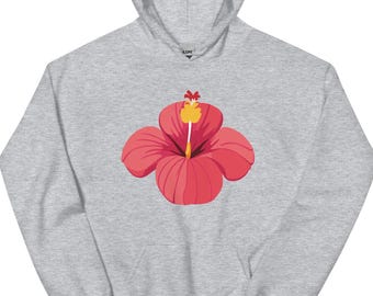 Hoodie met Aloha Hibiscus | Tropisch Hawaiiaans bloemsweater | Gezellige strandvakantie-trui |  Hawaii hibiscus unisex hoodie
