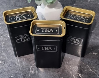 Personalised Tea/Coffee Tin - Kitchen Storage - LARGE size