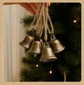 Vintage Brass Jingle Bells Set – Rustic Christmas Ornaments with Jute