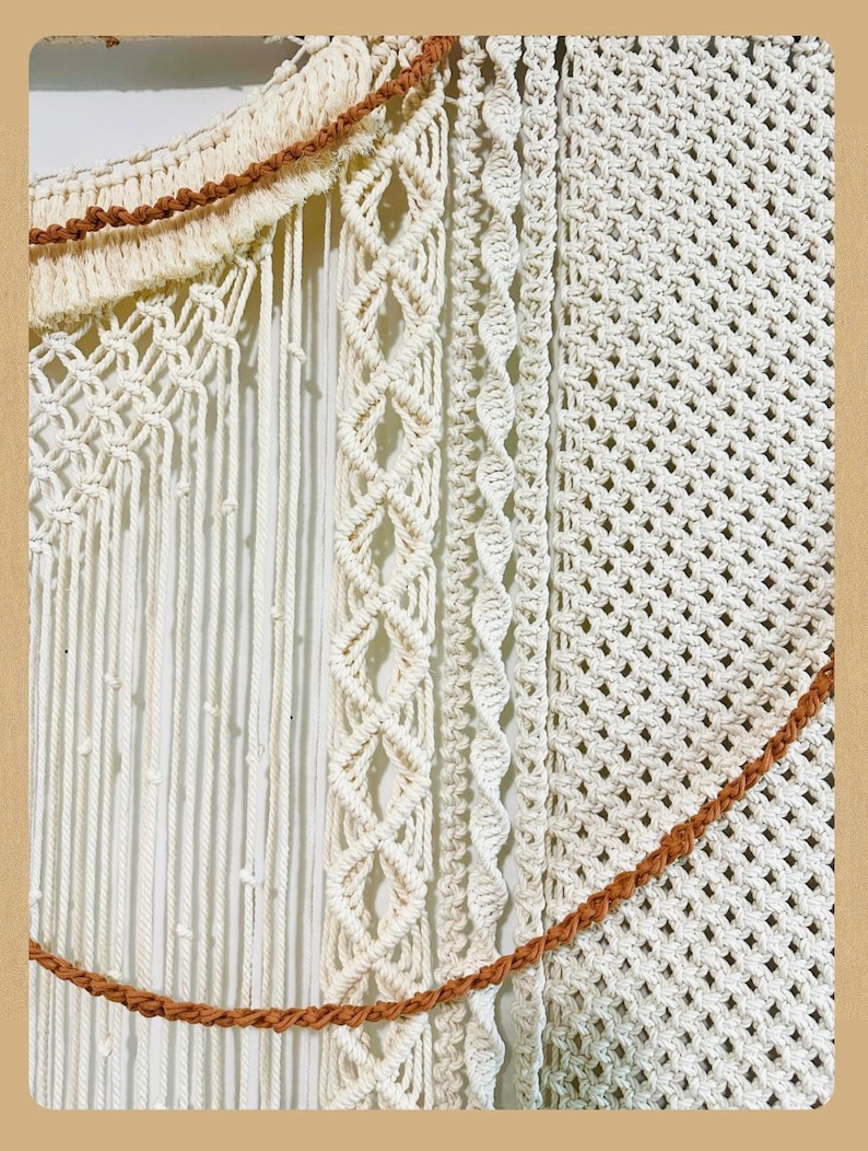 Large Macrame Wall Hanging: Boho Woven Cotton Tapestry with Tassels image 14