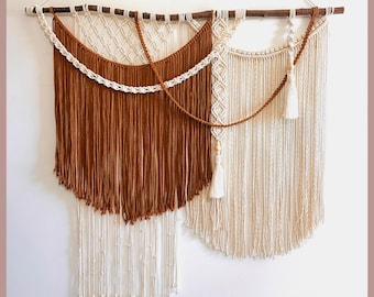 Large Macrame Wall Hanging: Boho Woven Tapestry with Tassels