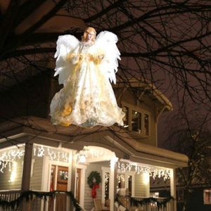 Floral Angel Tree Topper - Christmas Fairy with Angel Wings | Angel Tree Decoration - Angel LED Tree Topper