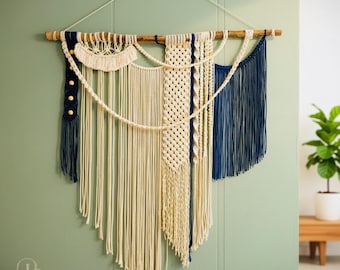 Large Macrame Wall Hanging: Handwoven Boho Tapestry with Tassels