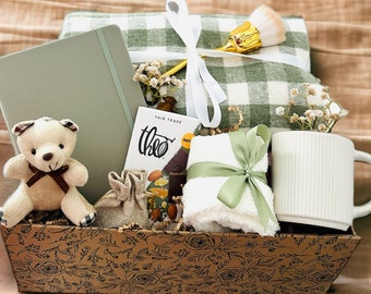 Cozy Gift Box: Handmade Blanket, Treats & Fuzzy Socks