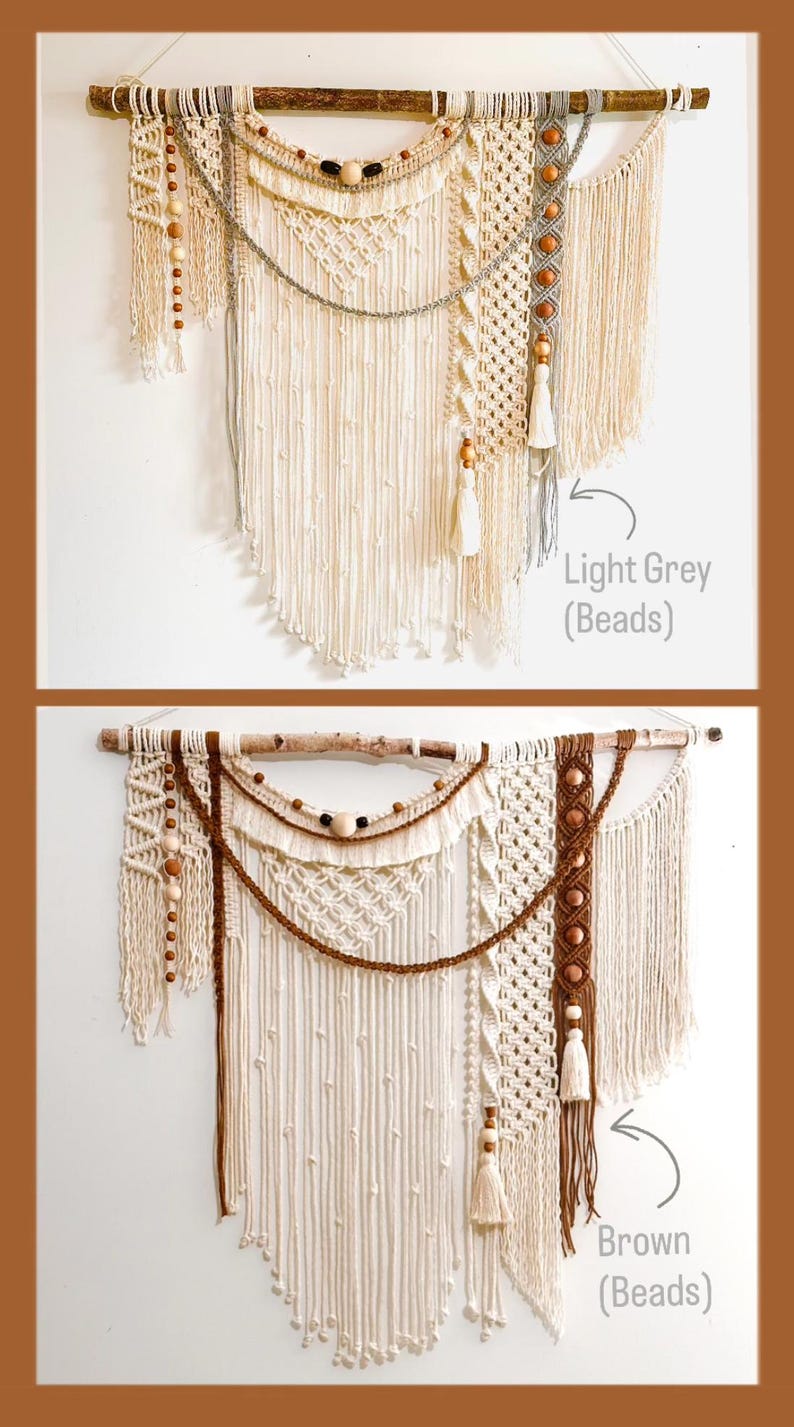 Large Macrame Wall Hanging: Boho Woven Cotton Tapestry with Tassels image 13