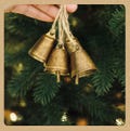 Vintage Brass Jingle Bells Set – Rustic Christmas Ornaments with Jute