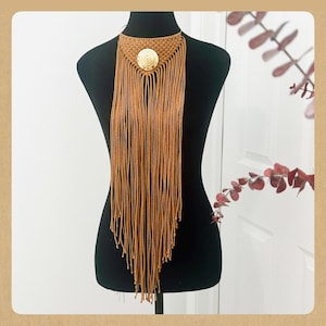 Stylish Boho Macrame Necklace - Fringe Choker for Her Gift