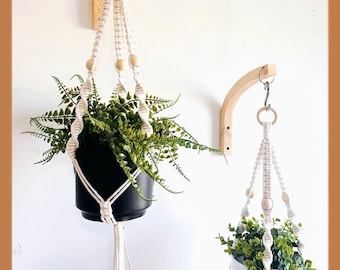 Handmade Macrame Plant Hanger: Boho Cotton Cord Indoor Planter