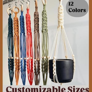 Handmade Macrame Plant Hanger: Boho Home Decor with Wood Ring