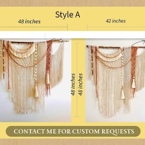 Large Macrame Wall Hanging: Boho Woven Cotton Tapestry with Tassels image 5