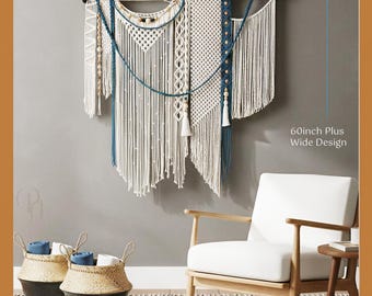 Large Macrame Wall Hanging: Handwoven Boho Tapestry.