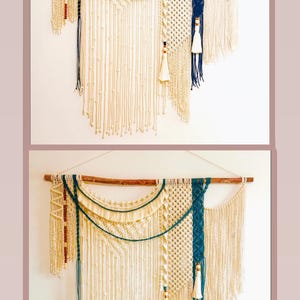 Large Macrame Wall Hanging: Boho Woven Cotton Tapestry with Tassels image 12