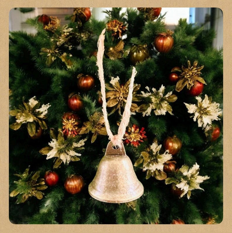 Vintage Brass Jingle Bells Set – Rustic Christmas Ornaments With Jute ...