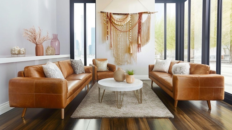 Large Macrame Wall Hanging: Boho Woven Cotton Tapestry with Tassels image 6