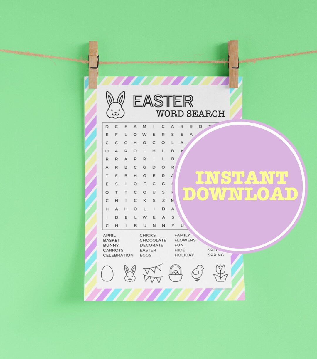 Easter Word Search for Kids - 20 Words | Fun Easter Activity ...