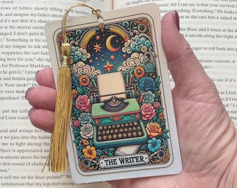 The writer Tarot card Bookmark, holographic bookmark, Gothic Bookmark, Booktok Bookmark, Bookish Gifts for Readers, Handmade Bookmark