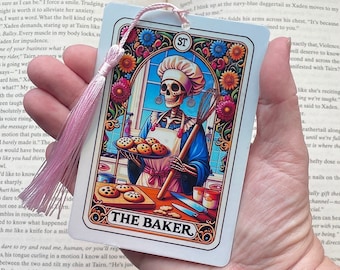 The baker Tarot card Bookmark, holographic bookmark, Gothic Bookmark, Booktok Bookmark, Bookish Gifts for Readers, Handmade Bookmark