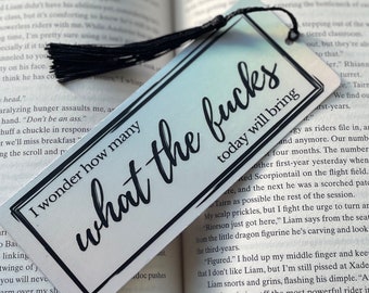 How many what the fucks holographic bookmark, Booktok Bookmark, Bookish Gifts for Readers, Handmade Bookmark, funny bookmark, sarcastic