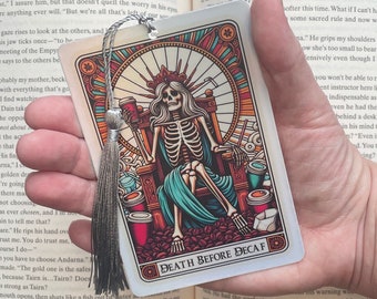 Coffee Tarot card Bookmark, holographic bookmark, Gothic Bookmark, Booktok Bookmark, Bookish Gifts for Readers, Handmade Bookmark