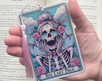 The Last Page Tarot card Bookmark, holographic bookmark, Gothic Bookmark, Booktok Bookmark, Bookish Gifts for Readers, Handmade Bookmark