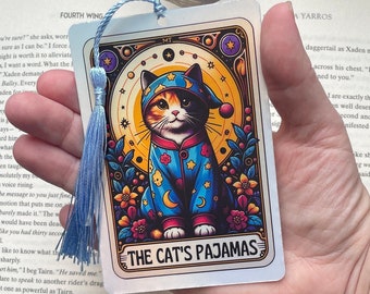 Cat Tarot card Bookmark, holographic bookmark, cat lover gift, Booktok Bookmark, Bookish Gifts for Readers, Handmade Bookmark, cat gift