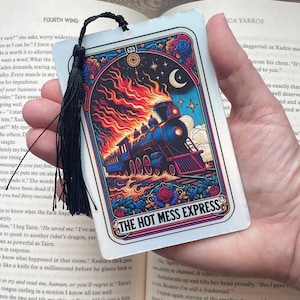 Tarot card Bookmark, holographic bookmark, hot mess express, Gothic Bookmark, Booktok Bookmark, Bookish Gifts for Readers, Handmade Bookmark