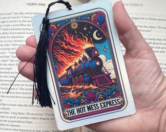 Tarot card Bookmark, holographic bookmark, hot mess express, Gothic Bookmark, Booktok Bookmark, Bookish Gifts for Readers, Handmade Bookmark
