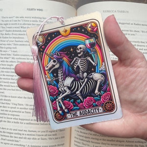 Tarot card Bookmark, holographic bookmark, the audacity, Gothic Bookmark, Booktok Bookmark, Bookish Gifts for Readers, Handmade Bookmark,