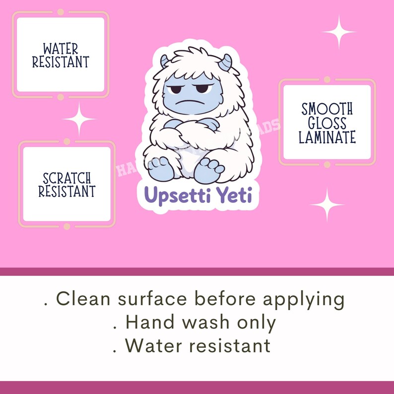 Upset Yeti Sticker, Funny Yeti Sticker, Mental Health Sticker, Anxiety ...