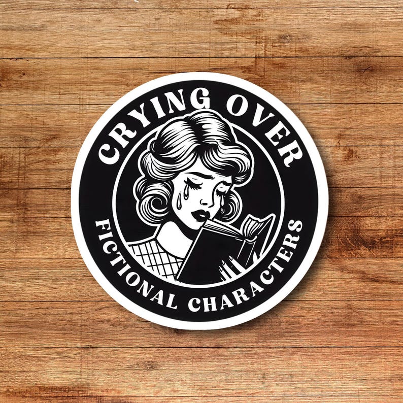 Crying Over Fictional Characters, Trendy Vintage, Sticker, Book Sticker ...