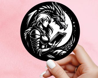 Dragon Sticker, one more chapter Sticker, gothic sticker, Fantasy Bookish Merch, Book Lover Gift, e-reader Kindle Stickers, Reading Lover,