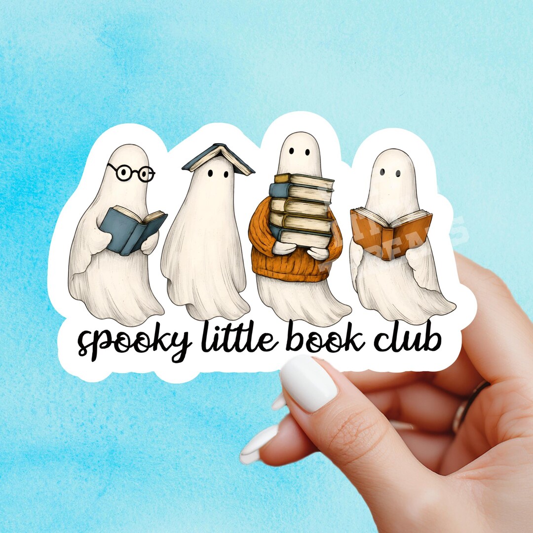 Ghost Reading Sticker, Fantasy Sticker, Bookish Sticker, Spooky Sticker ...