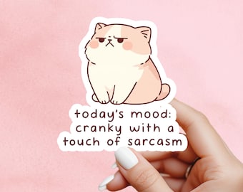 Sassy cat Sticker, sarcastic sticker, cat Sticker, anxiety sticker, sarcastic sticker, funny cat sticker, Kindle Sticker, sticker dark humou