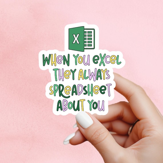 Excell spreadsheet Sticker, Mental Health Sticker, Anxiety Stickers, office humour, Self Love Decal, kindle sticker
