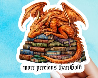 Book Dragon Sticker, witch Sticker, gothic sticker, Fantasy Bookish Merch, Book Lover Gift, e-reader Kindle Stickers, Reading Lover,