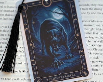Horror Tarot card Bookmark, holographic bookmark, Gothic Bookmark, Booktok Bookmark, Bookish Gifts for Readers, Handmade Bookmark