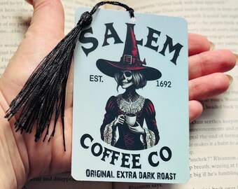 Halloween Bookmark, Salem bookmark, holographic bookmark, Gothic Bookmark, Booktok Bookmark, Bookish Gifts for Readers, Handmade Bookmark