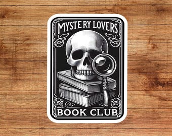 Mystery lover sticker, murder mystery sticker, crime reader sticker horror sticker, kindle sticker, bookish sticker, stickers for kindle,
