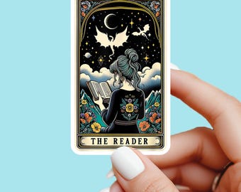 The reader sticker,Bookworm sticker, book tarot sticker, booktok sticker, Kindle sticker, tarot sticker, bookish sticker, book lover sticker
