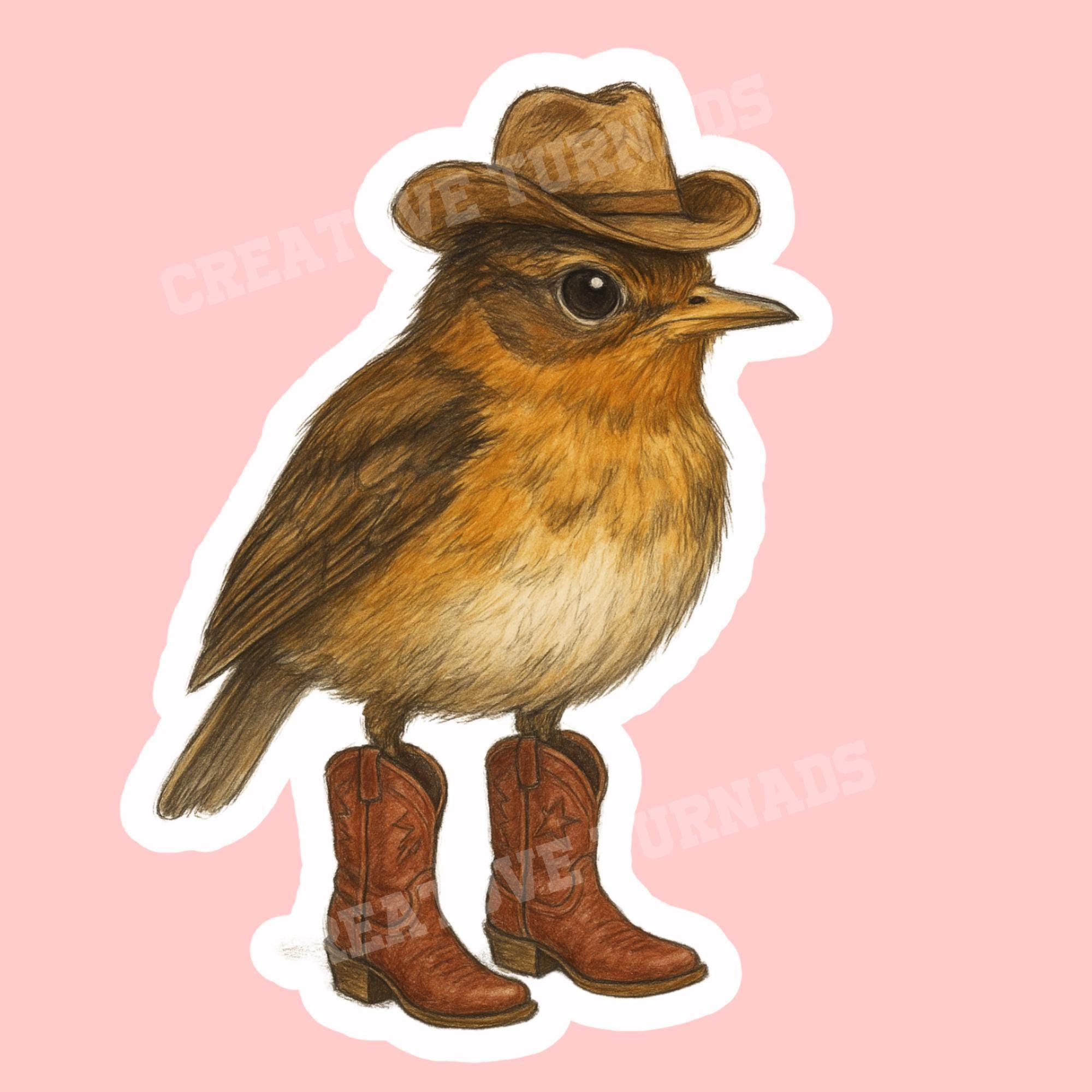 Wren Sticker Cowboy Wren Sticker, Little Bird Sticker, Wildlife Sticker, Nature ...