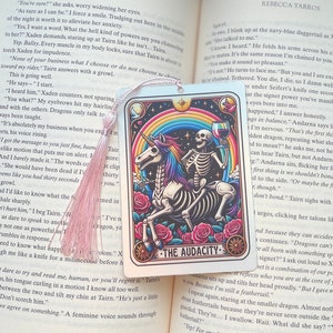 Tarot card Bookmark, holographic bookmark, the audacity, Gothic Bookmark, Booktok Bookmark, Bookish Gifts for Readers, Handmade Bookmark, image 3